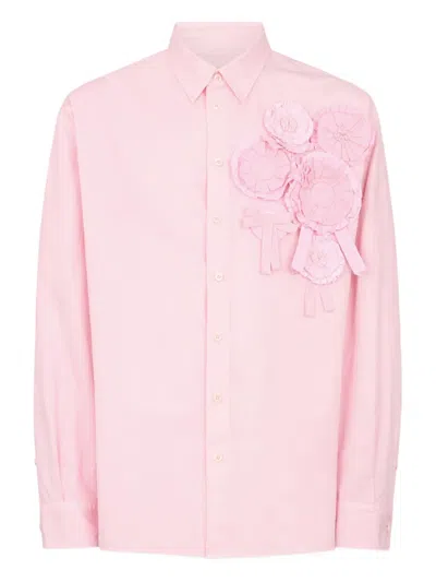 Dsquared2 Rosette Dropped Shoulder Shirt In Pink