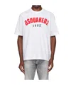 Dsquared2 Crew Neck D2 Sherpa T-shirt With Logo Patch In White