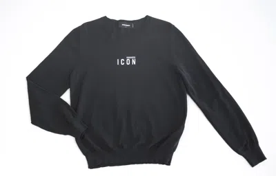 Dsquared2 Round-collar Long-sleeve Hoodie In Black