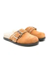 Dsquared2 Buckle-detailed Suede Mules In Multicolor