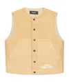 Dsquared2 Padded Denim Vest In Nude
