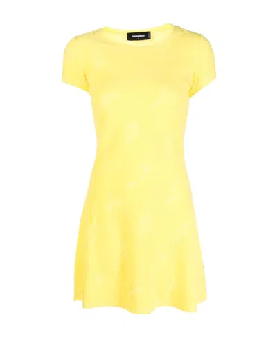 DSQUARED2 DSQUARED2 ROUND-NECK FLARED MINI DRESS