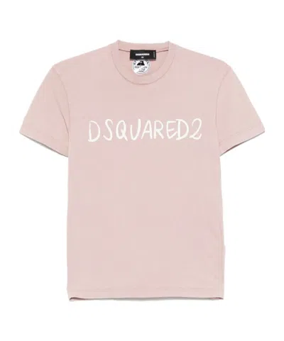 DSQUARED2 DSQUARED2 WHITE FADE JUST RIGHT FIT HANDWRITTEN LOGO T-SHIRT