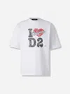 Dsquared2 Multicolor Logo Print Cotton T-shirt In White