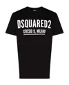 Dsquared2 Black Crewneck T-shirt With Logo Lettering On The Front In Black