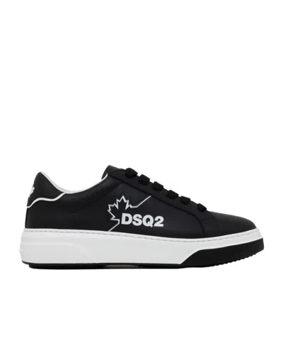 Dsquared2 Round Toe Low-top Casual Shoes In Black