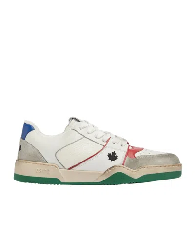 Dsquared2 Round Toe Low Top Casual Shoes In White