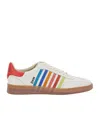 Dsquared2 Beige Low Top Sneaker With Logo On The Tongue And Contrast Heel Tab With Logo In Leather Man In White