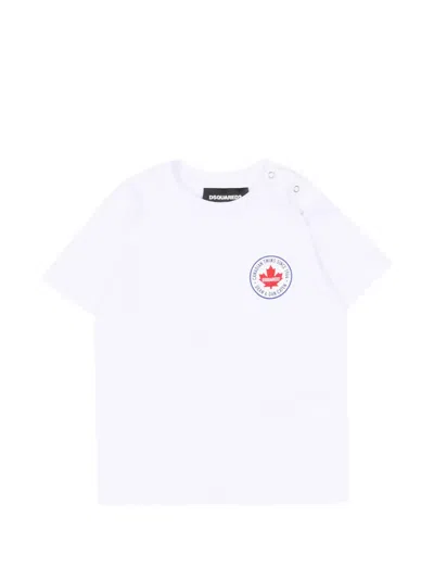 Dsquared2 Babies' Round-logo T-shirt In White