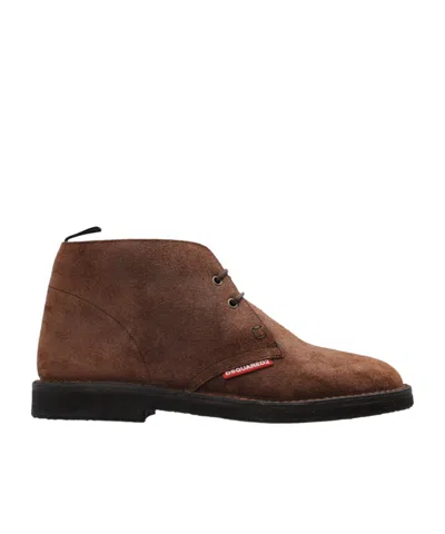 Dsquared2 Round-toe Ankle Boots In Brown