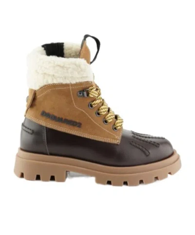 Dsquared2 Round-toe Ankle Boots In Brown