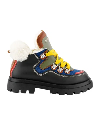 Dsquared2 Round-toe Short Boots In Black