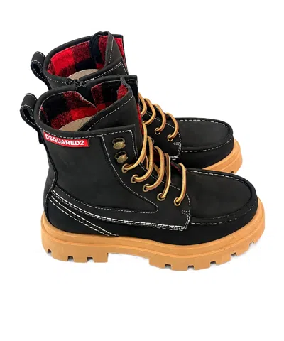 Dsquared2 Round-toe Short Boots In Black