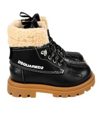 Dsquared2 Round-toe Short Boots In Black