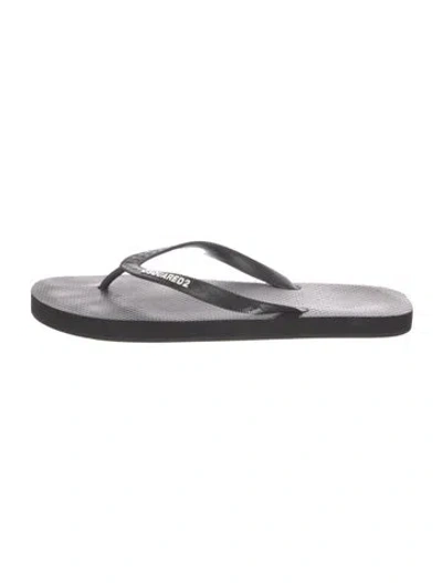 Pre-owned Dsquared2 Rubber Flip Flops In Black