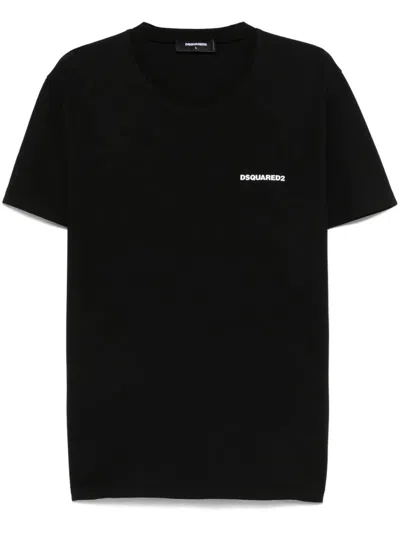 Dsquared2 Rubber Logo T Shirt In Black