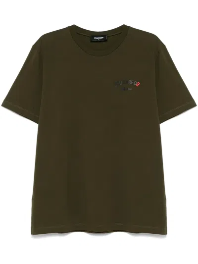 Dsquared2 Rubber-logo T-shirt In Green