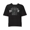 Dsquared2 Loose Fit Black T-shirt With Spray-dyed Finish And Bold Print