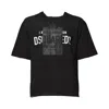 Dsquared2 Loose Fit Black T-shirt With Spray-dyed Finish And Bold Print