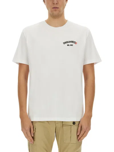 Dsquared2 Rubber Logo T-shirt In White