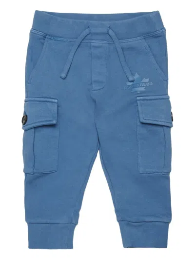 Dsquared2 Babies' Rubber-logo Track Pants In Blue