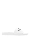 Dsquared2 Logo-print Open-toe Slides In Bianco