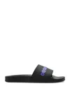 Dsquared2 Black Slides With Wide Strap And Sturdy Sole In Black