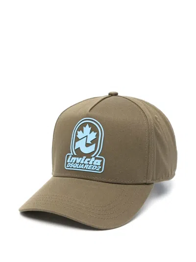 Dsquared2 Rubberised-logo Cap In Green