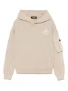 Dsquared2 Rubberised-logo Hoodie In Neutrals