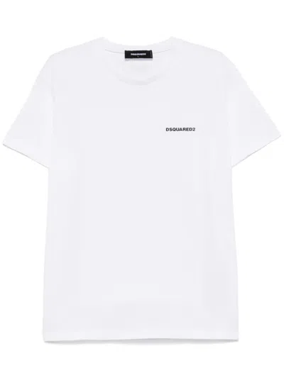 Dsquared2 Rubberised Logo Print T Shirt In White