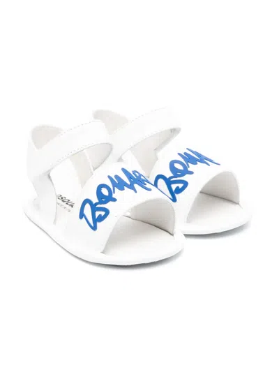 Dsquared2 Babies' Rubberised-logo Sandals In White