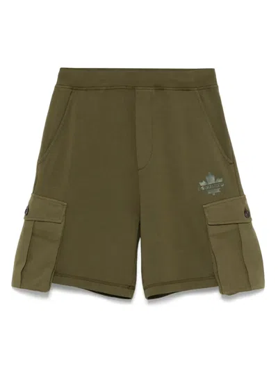 Dsquared2 Kids' Rubberised-logo Shorts In Green