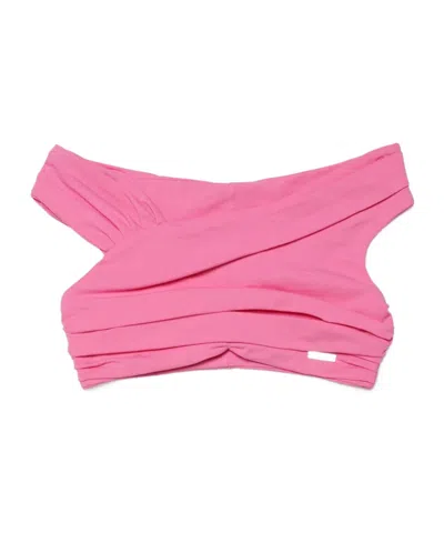 Dsquared2 Kids' Ruched Crop Top In Pink