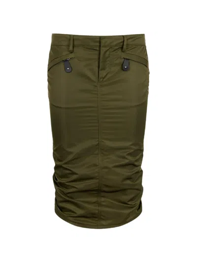 Dsquared2 Ruched Kick Skirt In Green