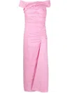 Dsquared2 Ruched Off-shoulder Dress In 粉色