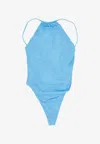 Dsquared2 Single Piece Swimsuit Ruched Halter In Blue