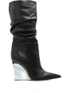 Dsquared2 Ruched Pointed Boots In Black