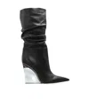 Dsquared2 Ruched Pointed Boots In Black