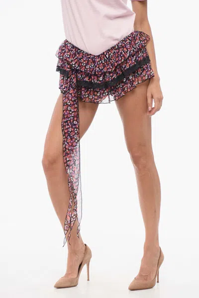 Dsquared2 Ruffle Shorts In Multicolor
