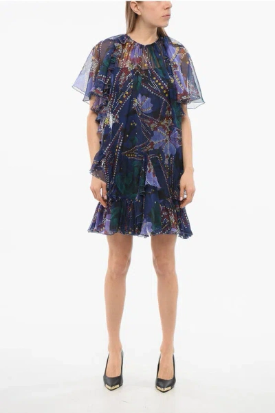 DSQUARED2 RUFFLED CHIFFON MIDI DRESS
