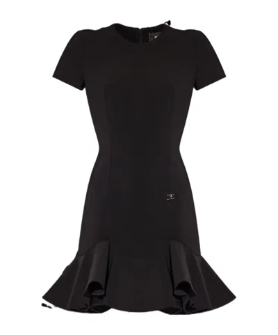 Dsquared2 Ruffled-hem Mini Dress In Schwarz