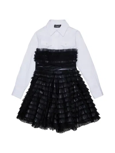 Dsquared2 Kids' 러플 레이어드 드레스 In Multi