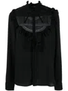 Dsquared2 Ruffled Long-sleeved Blouse In Black