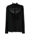 Dsquared2 Ruffled Long-sleeved Blouse In Black