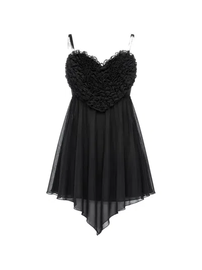Dsquared2 Ruffled Sweetheart-neck Mini Dress In Animal Print