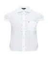 Dsquared2 Little Ruffled White Shirt In White