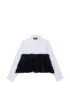 Dsquared2 러플 튤 패널 셔츠 In White