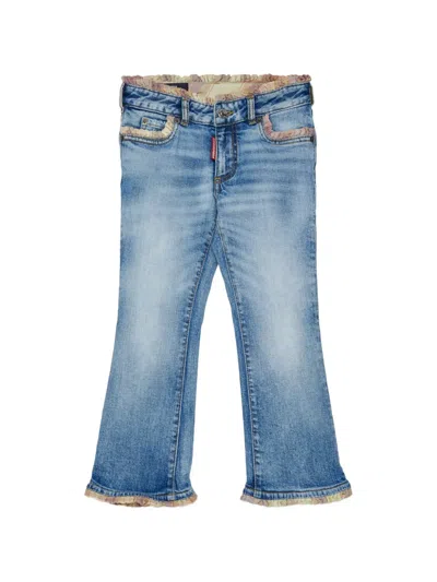 Dsquared2 Kids' Ruffled-trim Jeans In Blue