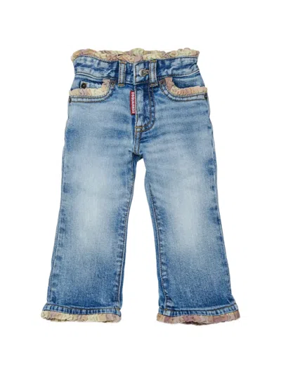 Dsquared2 Babies' Ruffle-trim Bell Bottom Jeans In Blue