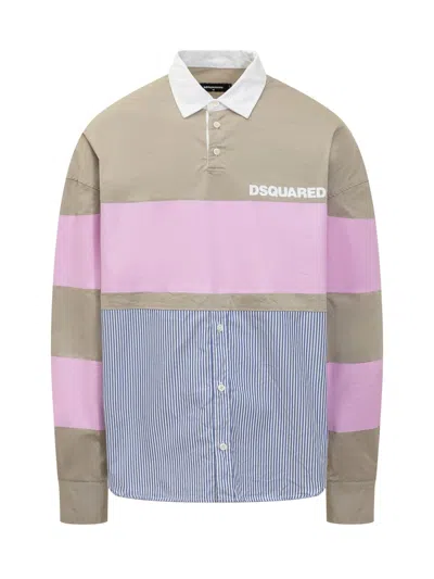 Dsquared2 Rugby Shirt In Stone